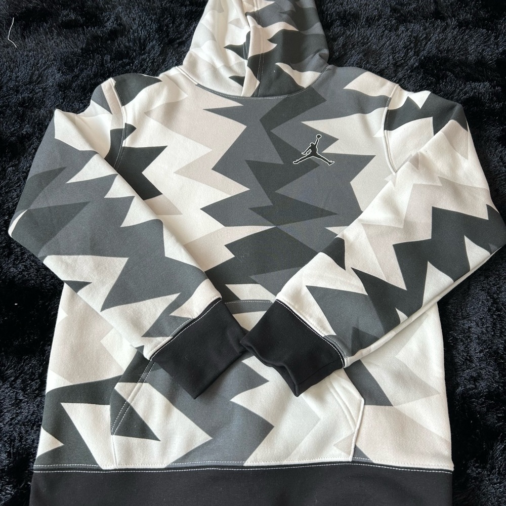 Jordan Gray and White Hoodie